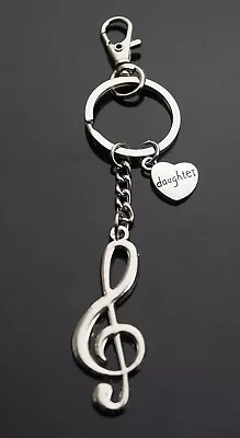 Treble Clef Keychain Clip Musical Note Music Teacher Daughter Heart Love Gift • $6.99