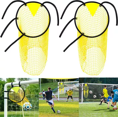 2x Football Target Net Soccer Target Goal Net Soccer Top Bins Goal Target Bags • £11.55