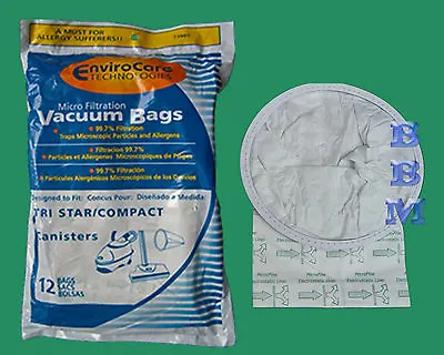 12 Allergy Compact Tristar Miracle Mate Patriot Airstorm Vacuum Bags 70304 70305 • $12.98