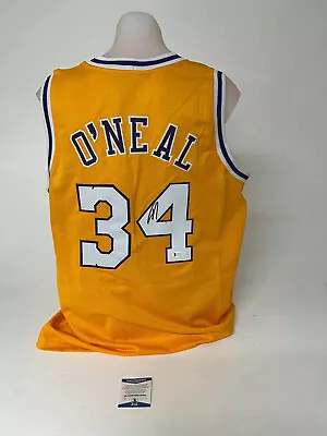 Shaquille O'neal Shaq Los Angeles Lakers Yellow Signed Jersey Nba Extra Large  • $495