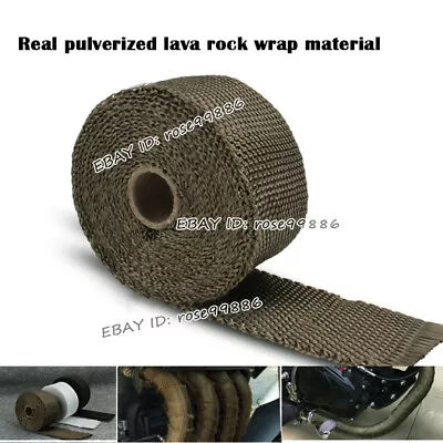 52mm * 5000mm Exhaust Header Turbo Manifold Pipe Lava Heat Shield Wrap Tape • $10