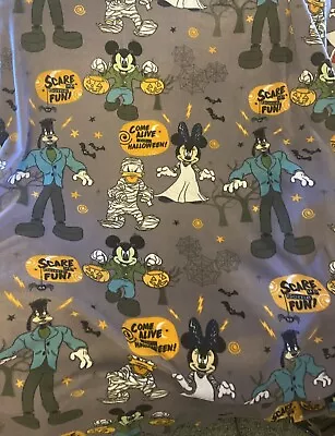 Disney Scare Up Some Fun Fleece Fabric 2yds X 67 . Mickey Minnie Goofy Donald • $19.95