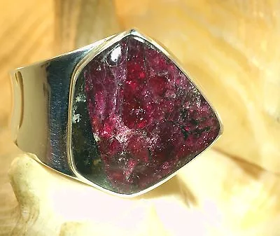  Marta Howell Solid 925 Sterling Silver Rare Eudalite Eudialyte Mineral Ring #1 • $265