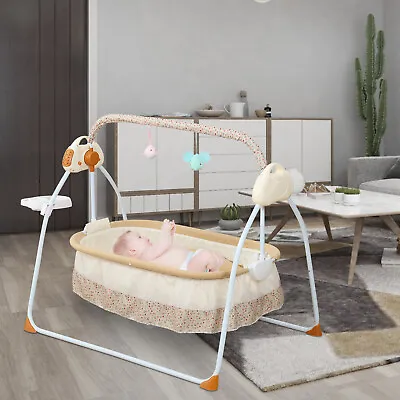 Electric Bluetooth Auto-Swing Cot Baby Cradle Crib 25KG Infant Bed Rocking Chair • £96