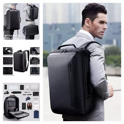 15.6  Laptop Business Briefcase Bag Backpack Rucksack Waterproof Travel USB 2in1 • £34.99