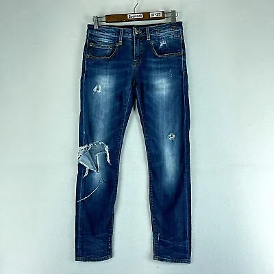 R13 Womens Jeans Blue Tag Size 26 (28x27) Low Rise Boy Skinny Denim Distressed • $45.78