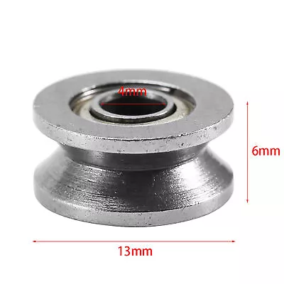 10pcs V-Groove Ball Bearing Pulley For Rail Track Linear Motion System 4*13*6mm • $7