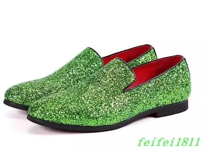 Mens Sequins Shiny Shoes Casual Club Party Wedding Bar Dress Work Oxfords OL  • $31.43