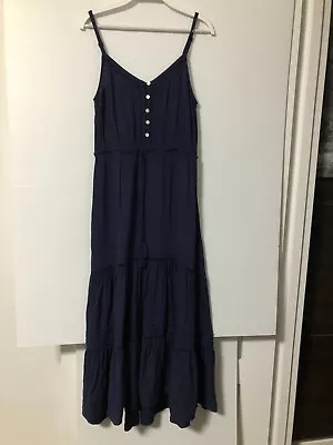 Just Jeans Women's Navy Maxi Tiered Dress Size 12 • $13.50