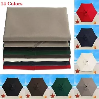 2m 2.7m 3m Cover 6 Or 8 Arm Replacement Fabric Parasol Cover Garden Canopy Patio • £15.59