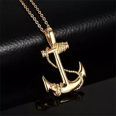 Women's Fashion Gold Or Silver Sea Anchor Pendant Necklace 1-81 • $11.66