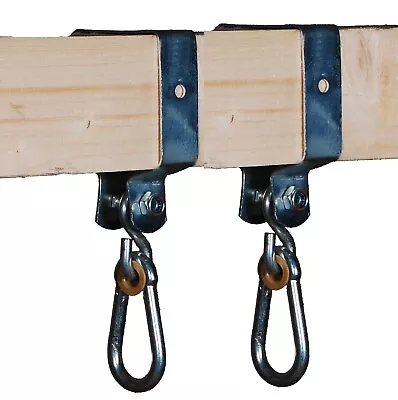 2 X SWING HOOKS 90x90mm FOR SQUARE WOOD CLIMBING FRAME HAPPY PLAYGROUNDS • £12.99