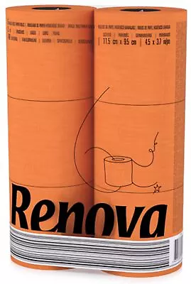 Renova [24 Rolls Orange] 3 Ply Soft Colour Toilet Loo Bathroom Tissue Rolls • £24.99