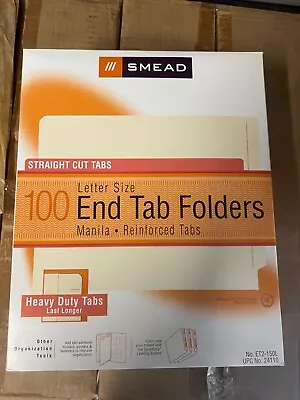 Smead End Tab Folders Manila Reinforced Tabs Letter Size File Folders 100/Box • $42.74