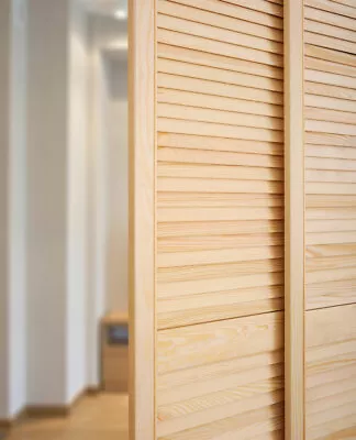 Open Louvre Door Natural Clear Pine Wood Door Wardrobe Slatted Cupboard Door  • £27.49