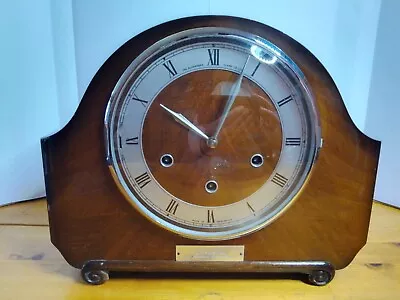 Vintage Alexander Clark Co. Ltd Mantle Clock Smiths Movement Westminster Chime  • $80.15