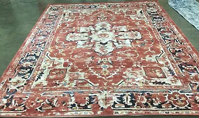 RED / IVORY 8' X 10' Back Stain Rug Reduced Price 1172658900 CHL411Q-8 • $138