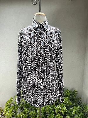 Mach II Disco Nylon Mens Shirt Dig Theme Vintage Sz M 40R • $38