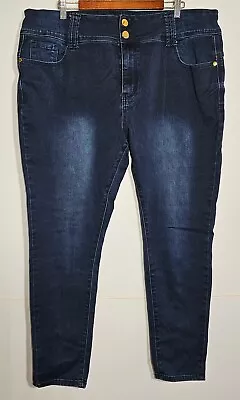 Women's City Chic Size 18S Asha High Rise Skinny Stretch Blue Jeans + FREE POST • $30