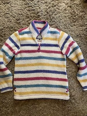 LAZY JACKS FLEECE SWEATSHIRT Size 14 STRIPED POLYESTER LADIES • £14.99