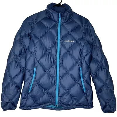 Montbell Womens Jacket Small Blue Alpine Light Down 800 Puffer Zip Lightweight • $99.99