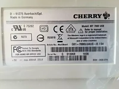 Cherry G81-7000LUAUS-0 MY7000 USB Keyboard New In Box • $75