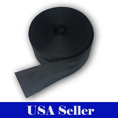 10 Yards 2  5cm Seat-belt Black Polyester Webbing Strap Repair 5 Panel 5000 Lbs  • $15.95