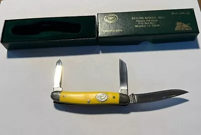 Moore Maker Model 3300 Stockman Knife Yellow NIB 3 Blade • $49.99