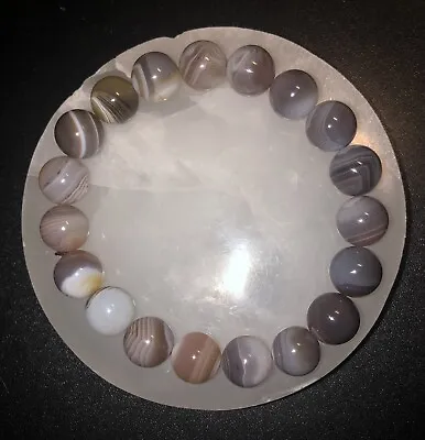 Gorgeous 10mm Botswana Agate Stretch Bracelet Natural Gemstone New! • $27.50