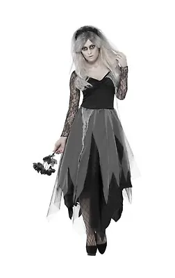 Graveyard Corpse Bride Ladies Fancy Dress Halloween Wedding Zombie Adult Costume • £16.98