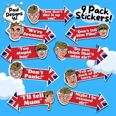 Dad's Army 9 Sticker Pack Classic BBC Vintage Comedy • £2.95