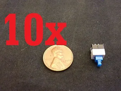 10x Push Button Latching Tactile Switch 7x7mm Blue Button 3-Pin Micro On/off B10 • $9.65