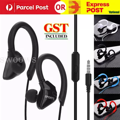 $6.09 • Buy Sports Ear Hook Run Headphone Earbuds Aux 3.5mm Jack In Ear Earphones With Mic