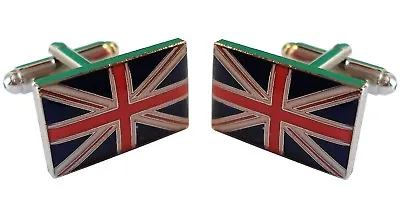 GB Flag Great Britain Union Jack Military MODS Metal Enamel British Cufflinks  • £5.99