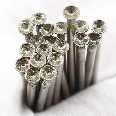 30Pcs 4mm Diamond Mounted Point SPHERICAL CONCAVE Head Grinding Bit For Gemstone • $12.96