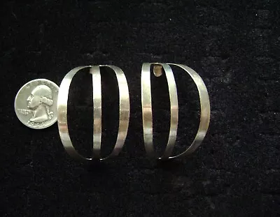 Mexican Sterling Silver Half Hoop Earrings • $25