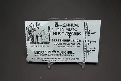 1985 Mtv Video Music Awards Ticket Radio City  / Plus After Party Ticket • $500