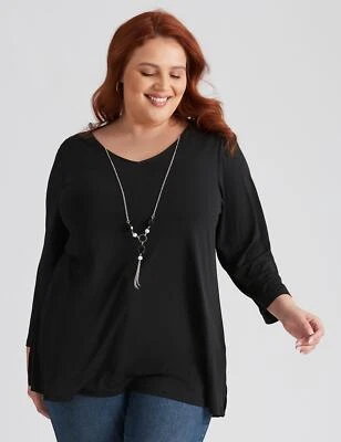 $24.30 • Buy Beme 3/4 Sleeve Hankerchief Hem Top Womens Plus Size Clothing  Tops Blouse