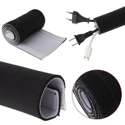 3M Cable Management Sleeves Cuttable Neoprene Cord With - Black / White • £7.79