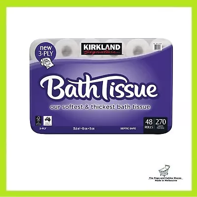 Kirkland Signature Bath  Toilet Paper Tissues & Wipes 3 Ply 48 X 270 Sheets • $51.90