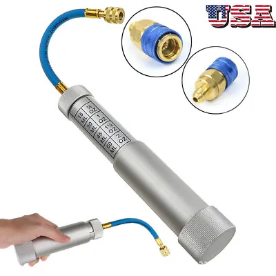 2OZ A/C R134A Oil Injector Hand Turn Pump Car HVAC Dye Oil Injector Kit US Q0E3 • $27.06