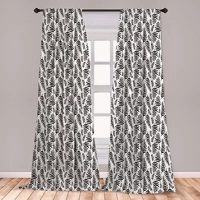 Jungle Leaves Microfiber Curtains 2 Panel Set Living Room Bedroom In 3 Sizes • $26.99