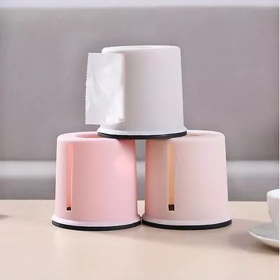 £3.80 • Buy Box Toilet Roll Paper Holder Towel Cover Living Room Round Plastic Tissue Box