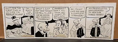 MUTT & JEFF Daily Comic Strip Original Art 2-4-1972 AL SMITH Jeff's In Love! • $49.95