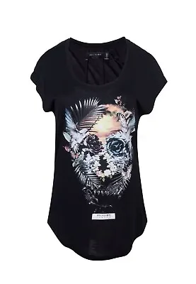 Religion Women's Ultimate T-shirt Sunset Skull Graphic • £27.50