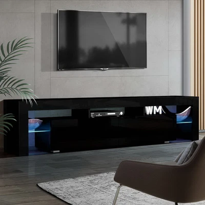 $197.95 • Buy Artiss LED TV Cabinet Entertainment Unit Stand Gloss Furniture Black 189cm RGB