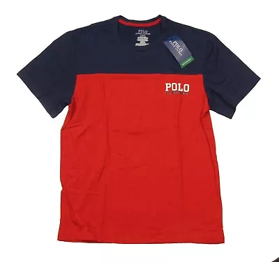 Polo Ralph Lauren Men's Red/Navy Colorblock Breathable Mesh Crew-Neck T-Shirt • $26