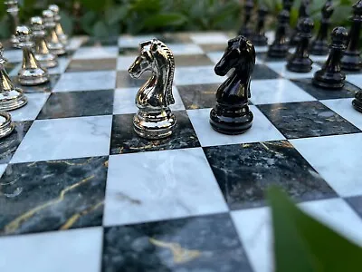 New Chess Set W Classic Chess Pieces - Metal Chess Set - Luxury Chess Pieces • $149.90