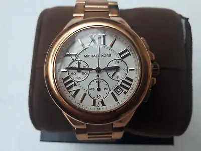 Excellent Condition Oversized Camille Michael Kors Rose Gold-Tone Watch • $123.32