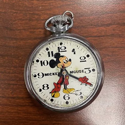 1970s Vintage Mickey Mouse Winding Pocket Watch • $20